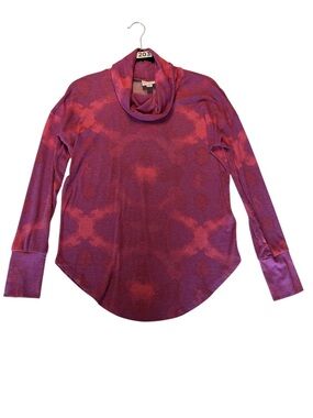 LuLaRoe Aubrey Pink & Purple Cowl Neck Waffle Knit Top